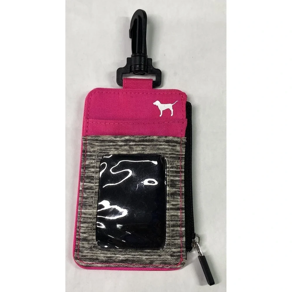 Pink Victoria's Secret Women  Classic Pink Card/ID Holder Backpack Charm 5x3.25
